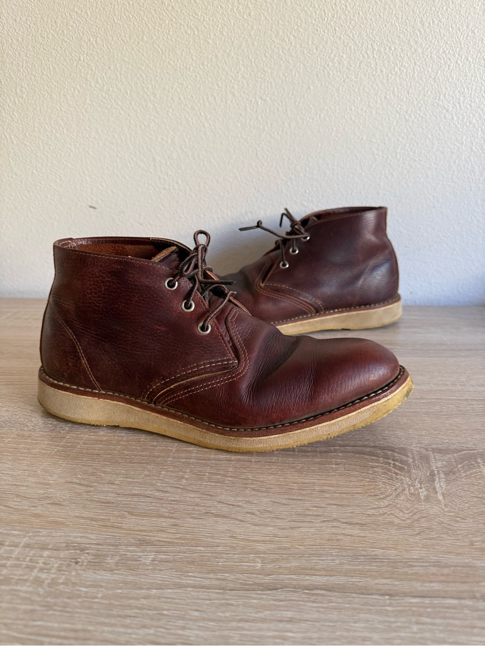 Red Wing Heritage Work Chukka boots in brown Briar Oil Slick leather men’s Sz 10